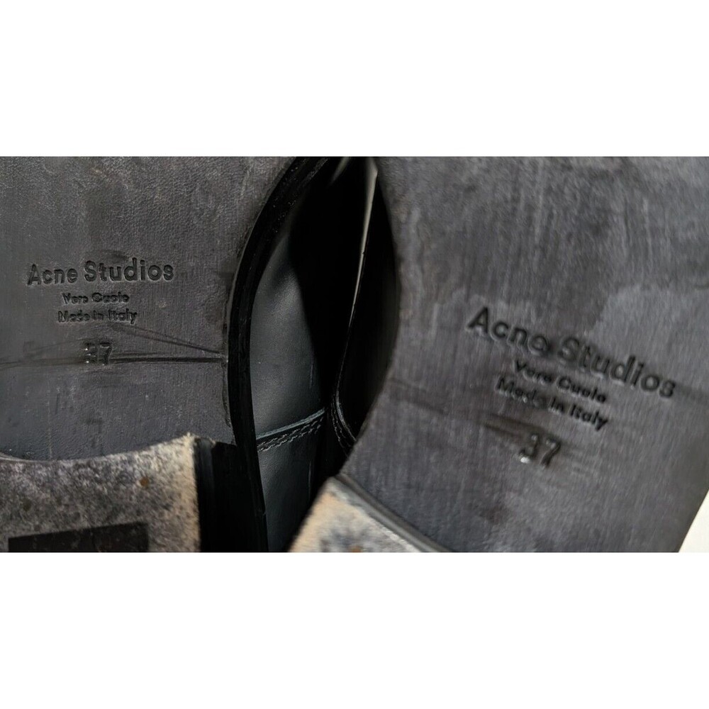 Acne Black Leather Combat Boots - Picture 9 of 11